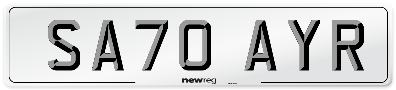 SA70 AYR Number Plate from New Reg